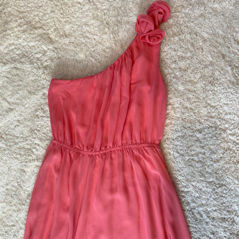 One Shoulder Pink Dress
